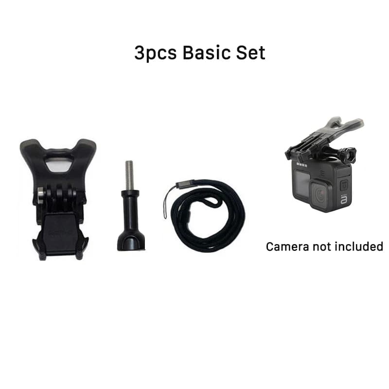 Support pour GoPro Hero13/ 12/ 11/ 10/ 9/8/ 7/6/MAX, caméras d'action, surf, patinage, morsure, bouc