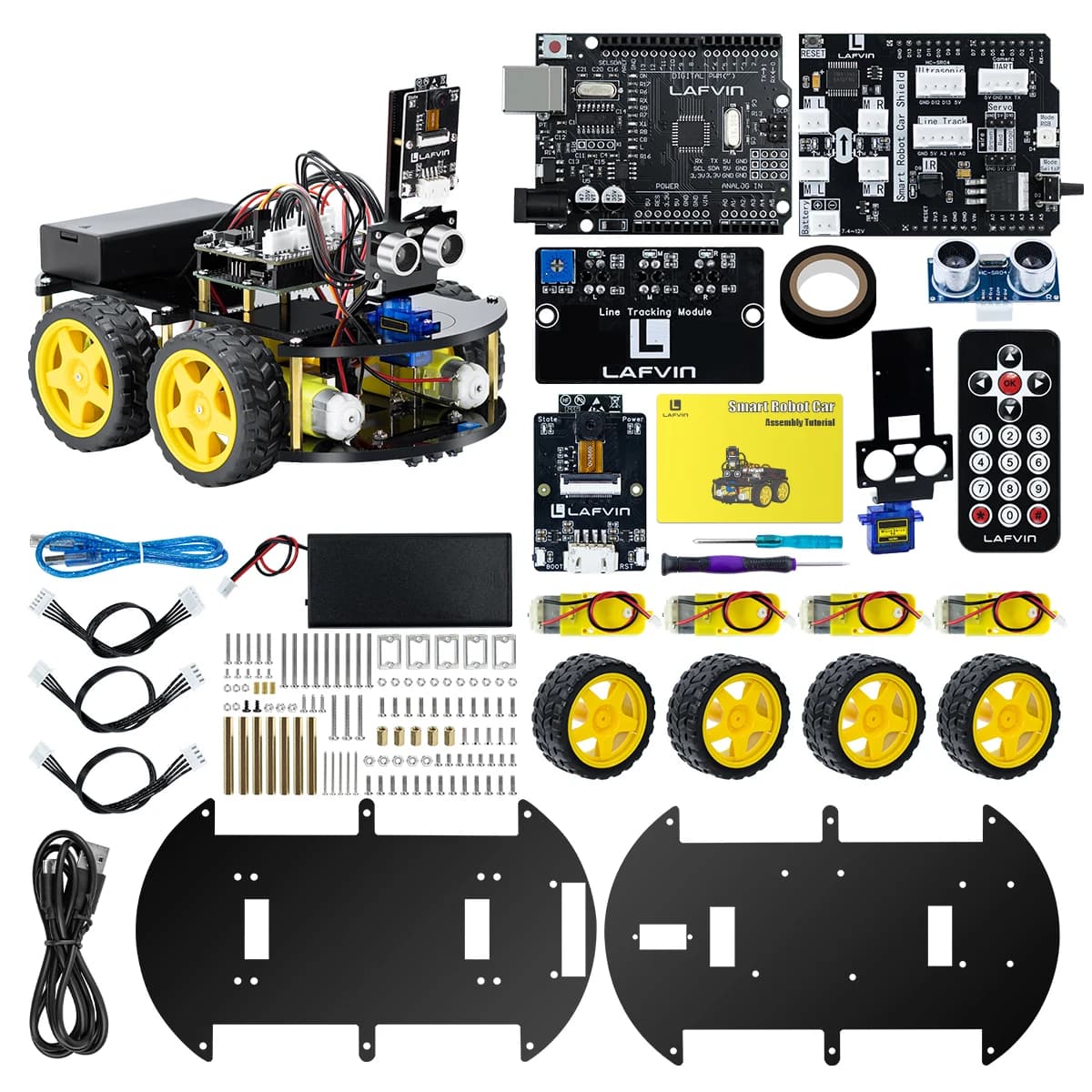 Voiture robot intelligente LAFVIN avec caméra ESP32 S3 WROOM pour Arduino, voiture robot télécommand