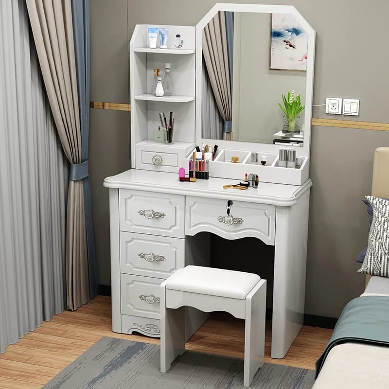 Tiroirs Design coiffeuse pour filles lumière LED coiffeuses de Style européen Simple moderne Schmink