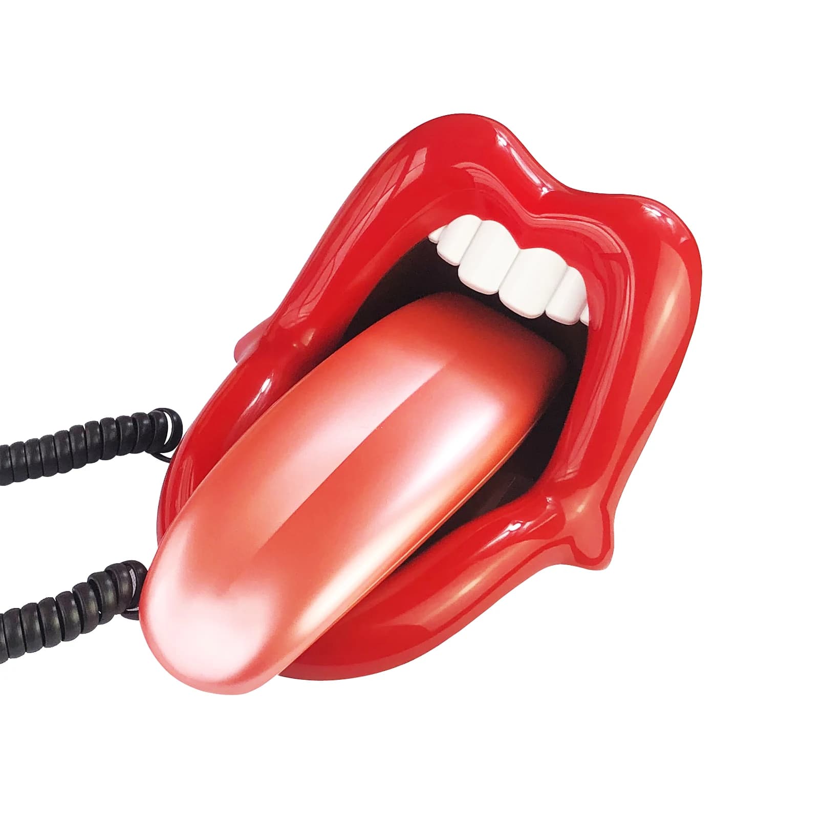 Téléphones fixes pour la maison, téléphone à bouche rouge, nouveauté téléphone à grande langue, télé