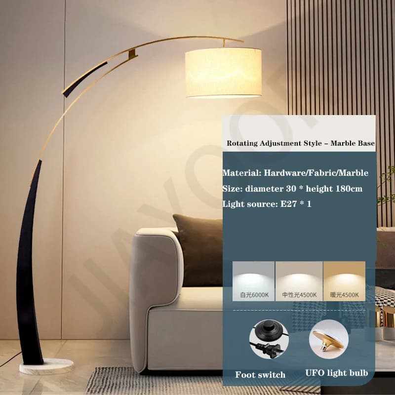 Lampadaire LED d'ambiance pour chambre et salon, lampe de chevet et décoration intérieure