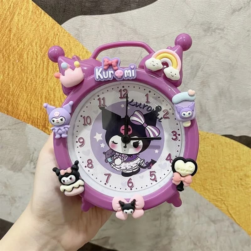 Réveil Kuromi My Melody avec personnage de dessin animé mignon, horloge de bureau créative, outil de