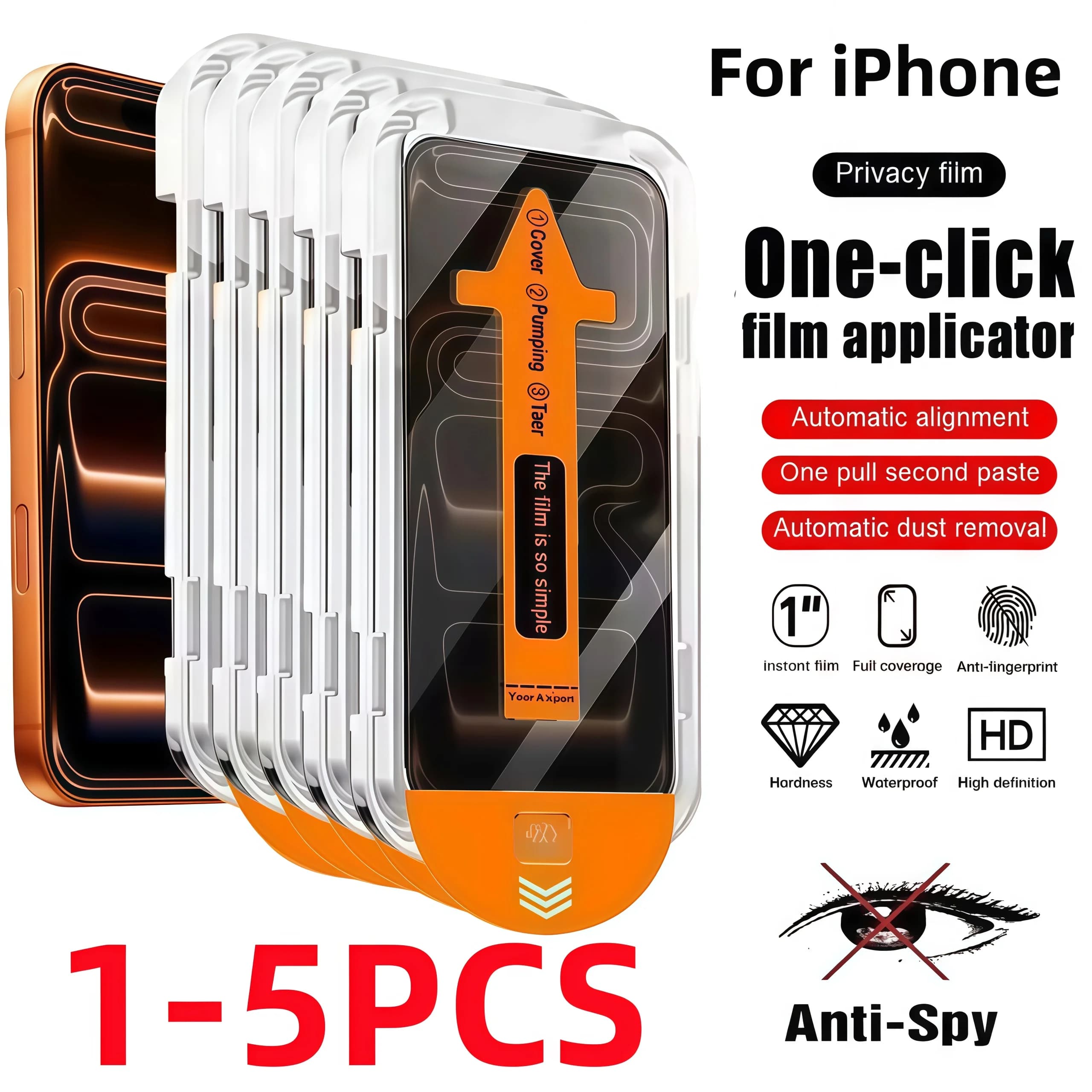 Film de protection d'écran pour iPhone 17 16 15 14 13 12 11 Pro Max 17Air16Por, 1 à 5 pièces, avec o