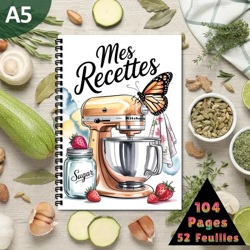Livre de recettes amusant en français, Créez votre propre livre de recettes, Pages vierges pour la p