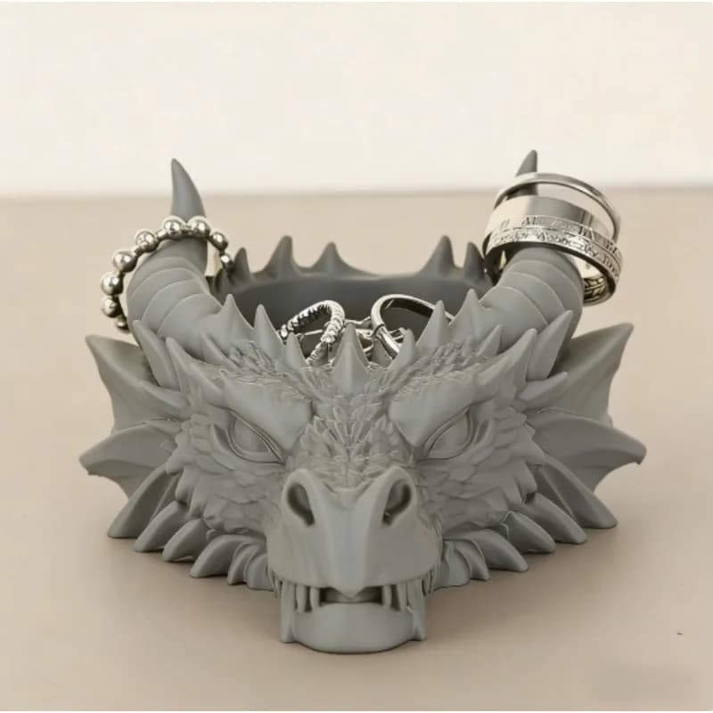 Décoration de bureau tête de dragon gothique stylée, Organisateur de bijoux série sombre, Ornement p