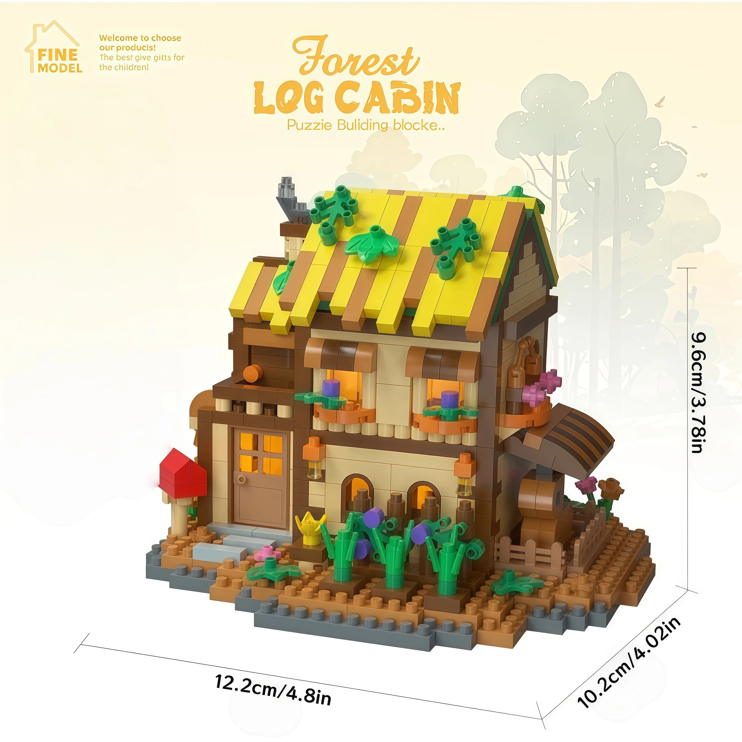 La maison dans l'arbre principal dans les ornements de blocs de construction de la forêt secrète