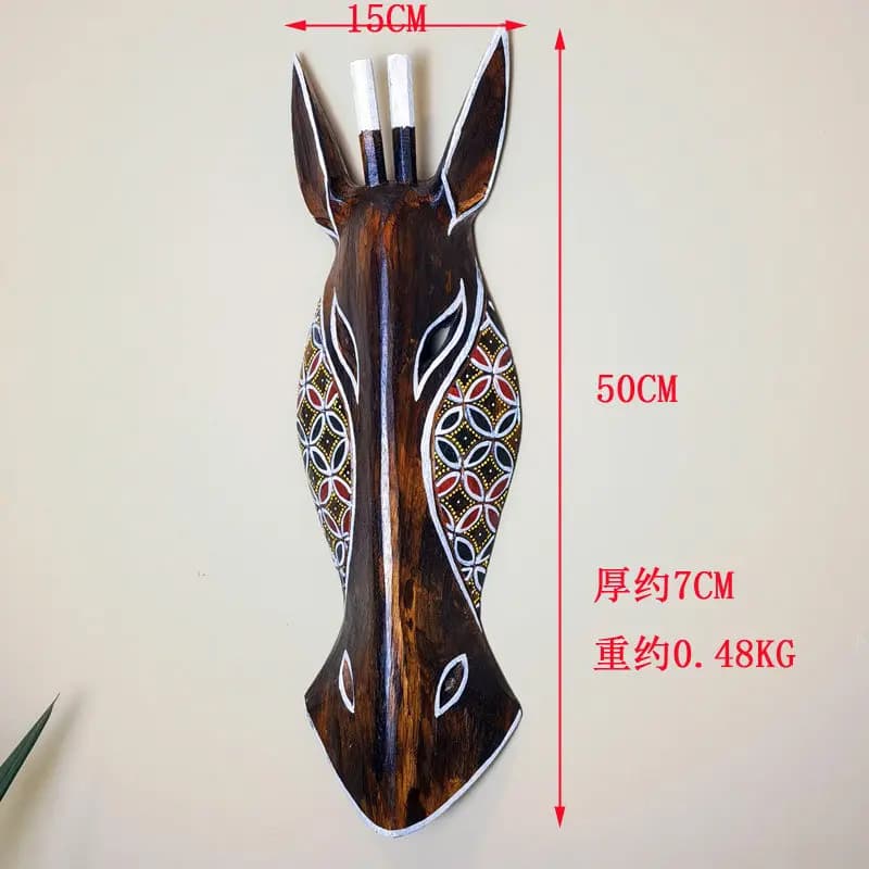 Art mural en bois vintage peint à la main de 50 cm, peintures murales d'animaux africains dans un st