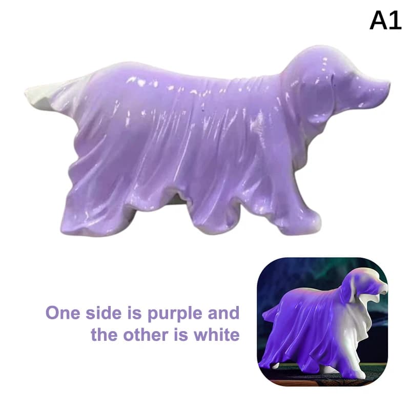Statue de chien fantôme lumineux, Figurine de chien qui marche, décoration d'halloween, ornement en
