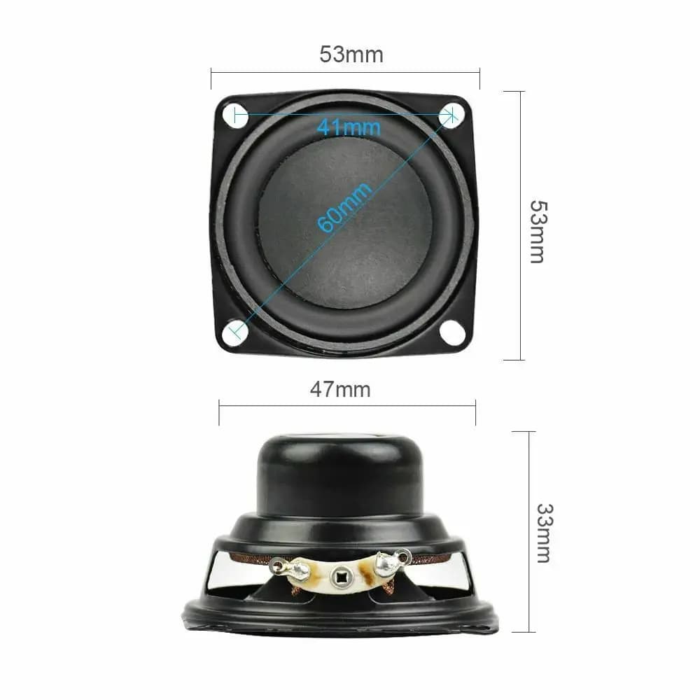 2 pièces 2 pouces haut-parleur gamme complète 4 Ohm 10W haut-parleur Compatible Bluetooth 53MM haut-