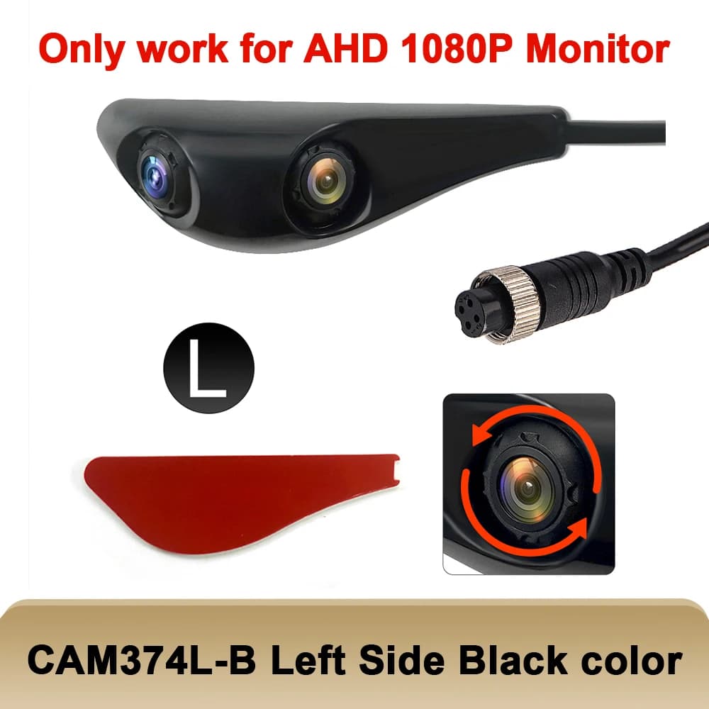 Carsanbo voiture vue latérale double objectif caméra véhicule AHD1080P HD caméra 4PIN connexion camé