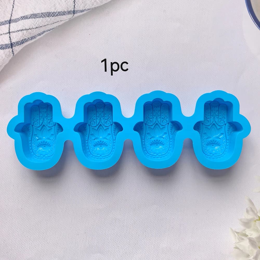Moule à savon en forme de palmier à 4 chambres, en silicone, fait à la main, pour aromathérapie, pro
