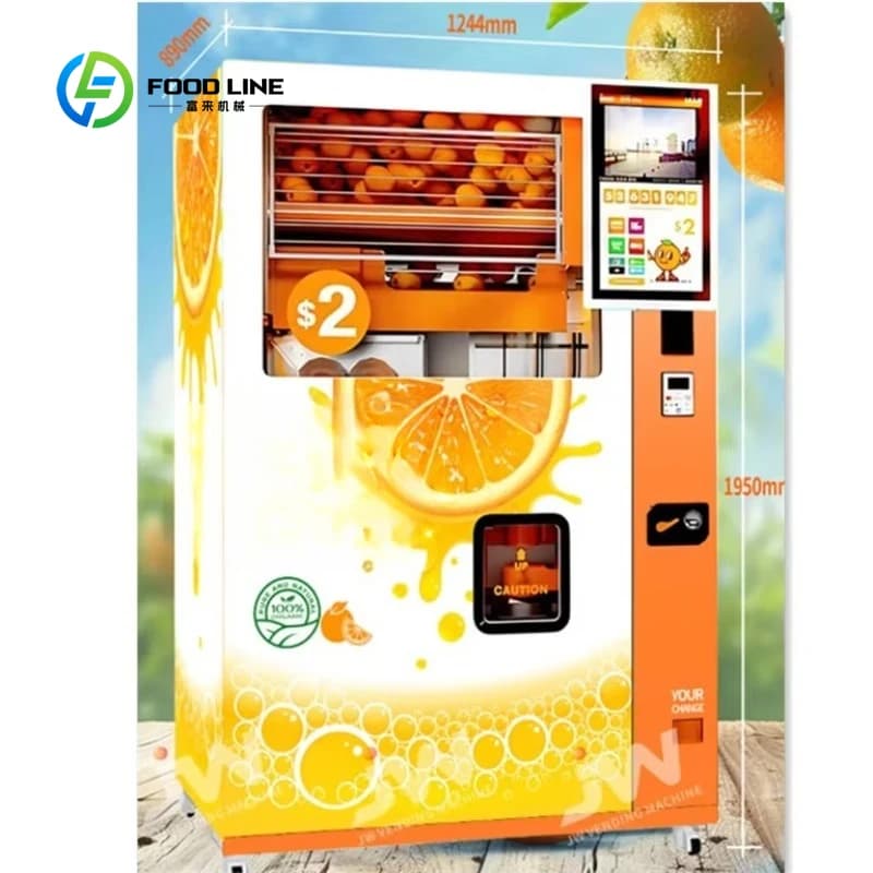 Distributeur automatique de jus d'orange 100% pur et fraîchement pressé, système de nettoyage automa