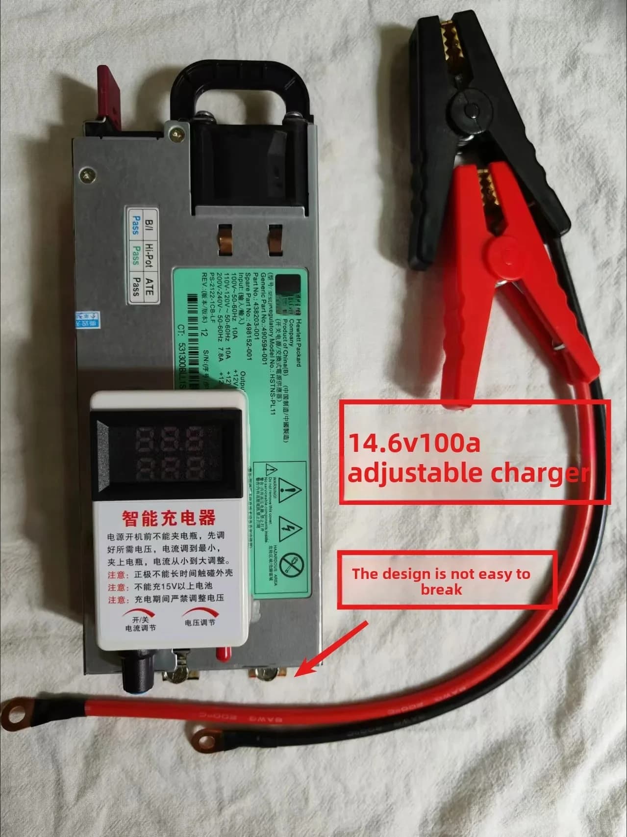 Chargeur rapide : 3~ 15v 3~ 100A, rechargeable : batterie au plomb, batterie au lithium fer phosphat