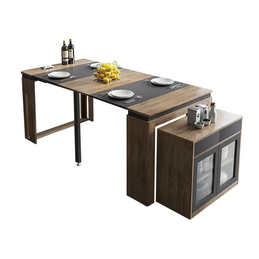 Table à manger extensible multifonctionnelle, rangement, table à manger rectangulaire, gain de place