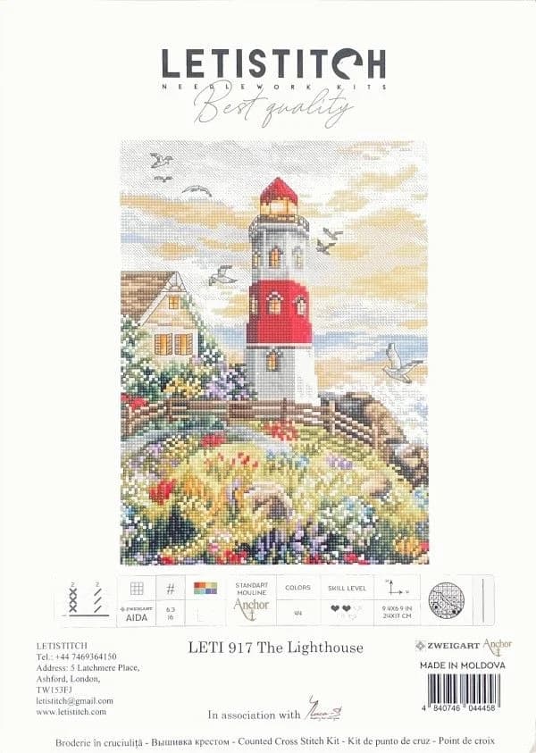 Kits de broderie phare de bord de mer 30-37, kits de points de croix, broderie frabrique en coton br