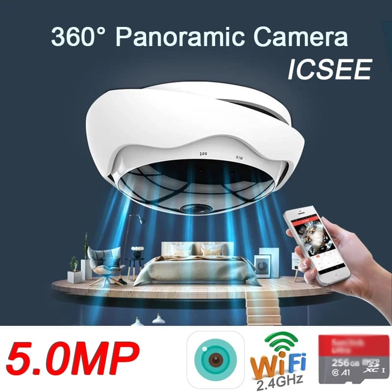 Xmeye ICsee Surveillance à distance infrarouge 5MP intérieur 256G Audio détection de mouvement VR ca