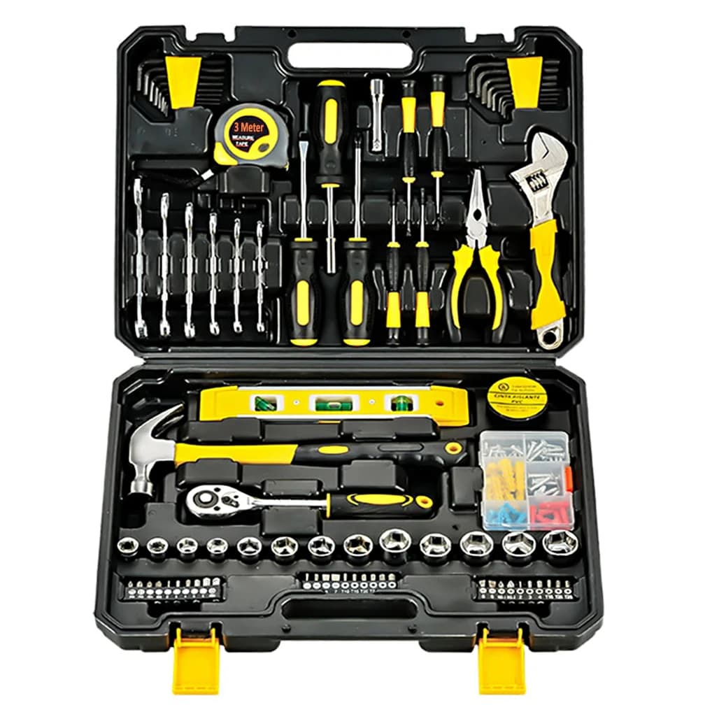 Ensemble d'outils de 108 pièces, Kit d'outils manuels de maintien général pour la maison avec boîte