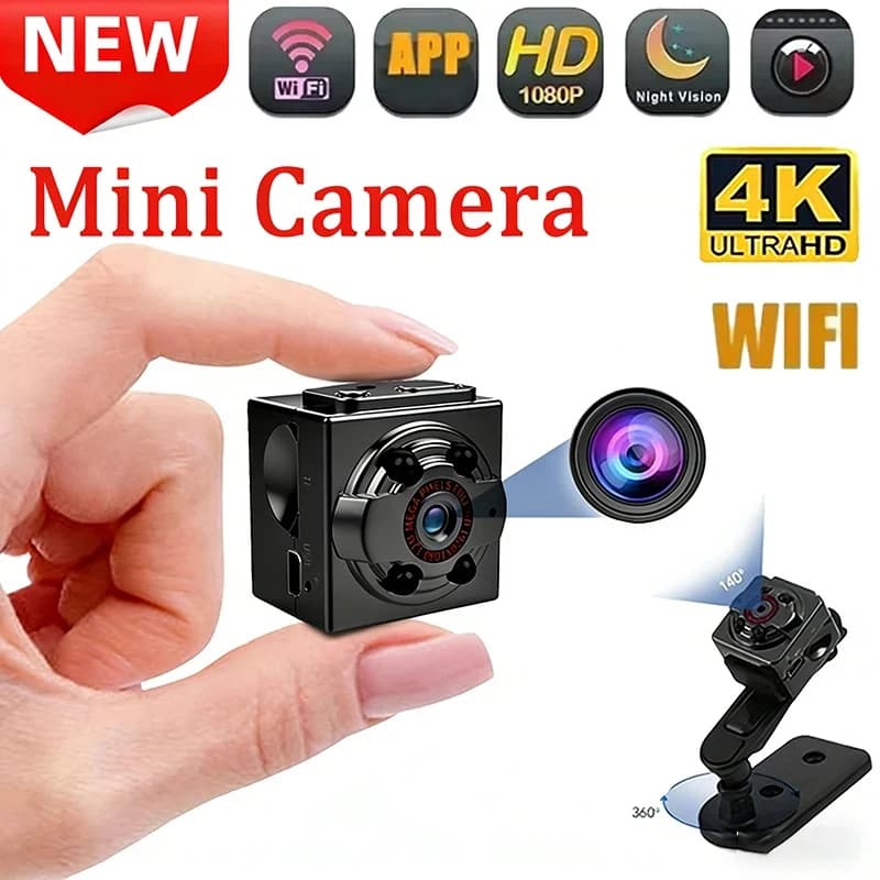 Mini caméra HD 1080p portable, petite caméra avec vision nocturne et détection de mouvement, caméras