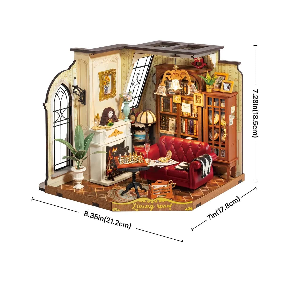 Kit de maison miniature DIY pour salon de Catherine de Rolife, modèle de maison de poupée en bois av