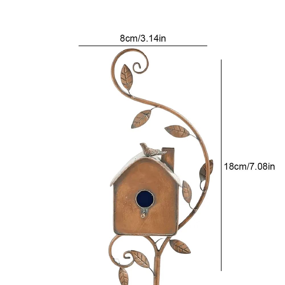 Nichoirs pour oiseaux en métal avec piquet pour jardin, nichoirs extérieurs avec piquet pour la déco