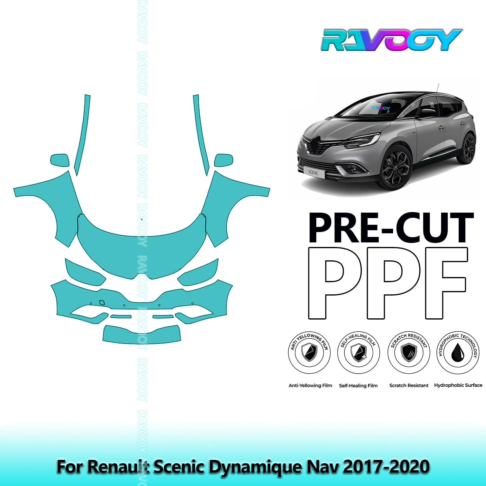 Kit avant de voiture, soutien-gorge transparent prédécoupé, Film de Protection de peinture PPF pour