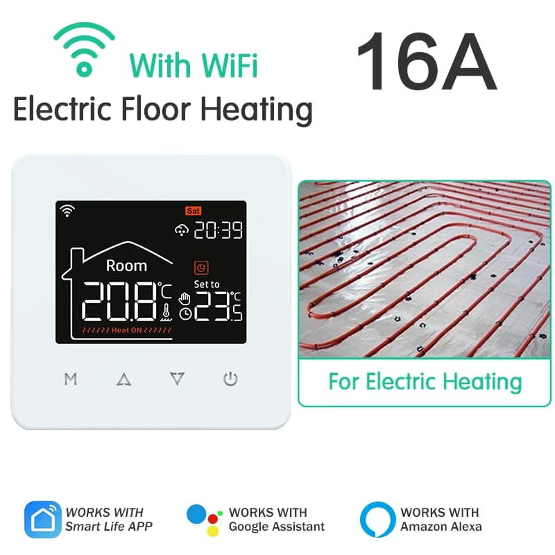 Tuya – Thermostat pour maison intelligente, eau électrique, chauffage au sol chaud, chaudière à gaz,