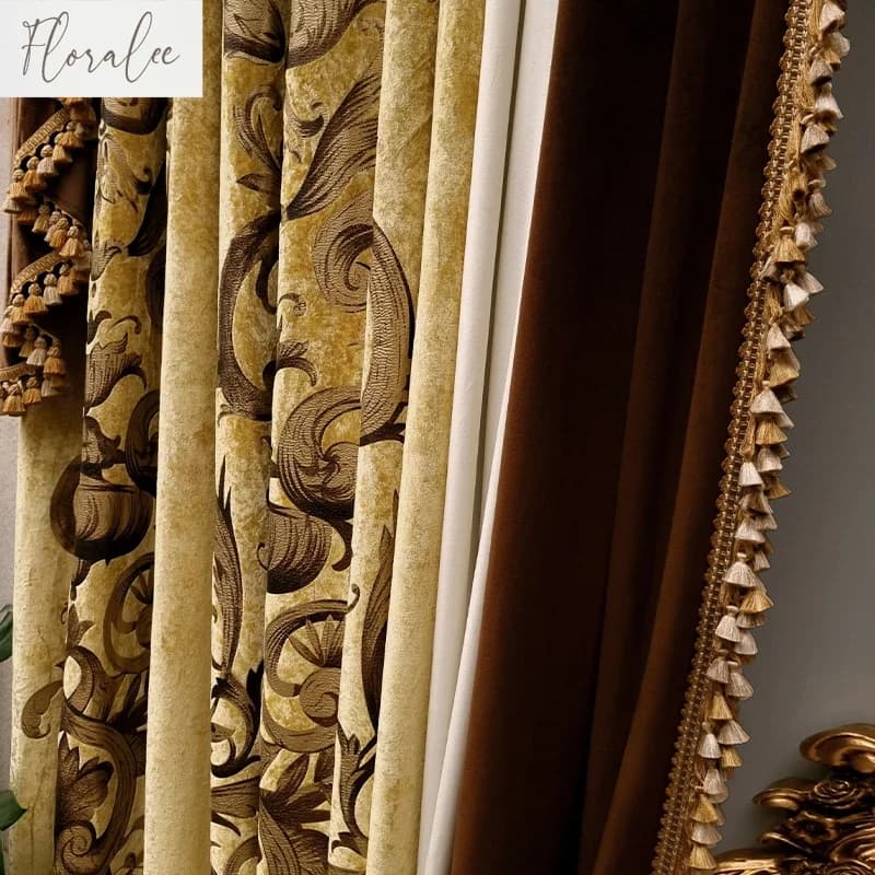 Rideaux rococo français pour salon, chambre à coucher, Villa, luxe, haut de gamme, velours de soie i