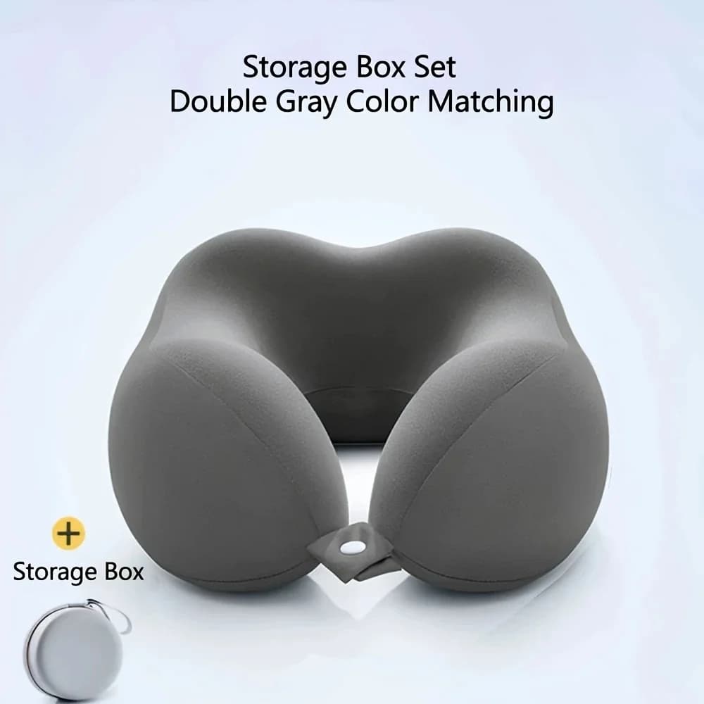 Oreiller cervical confortable en forme de U avec pochette – Pour les voyages, les siestes, le bureau
