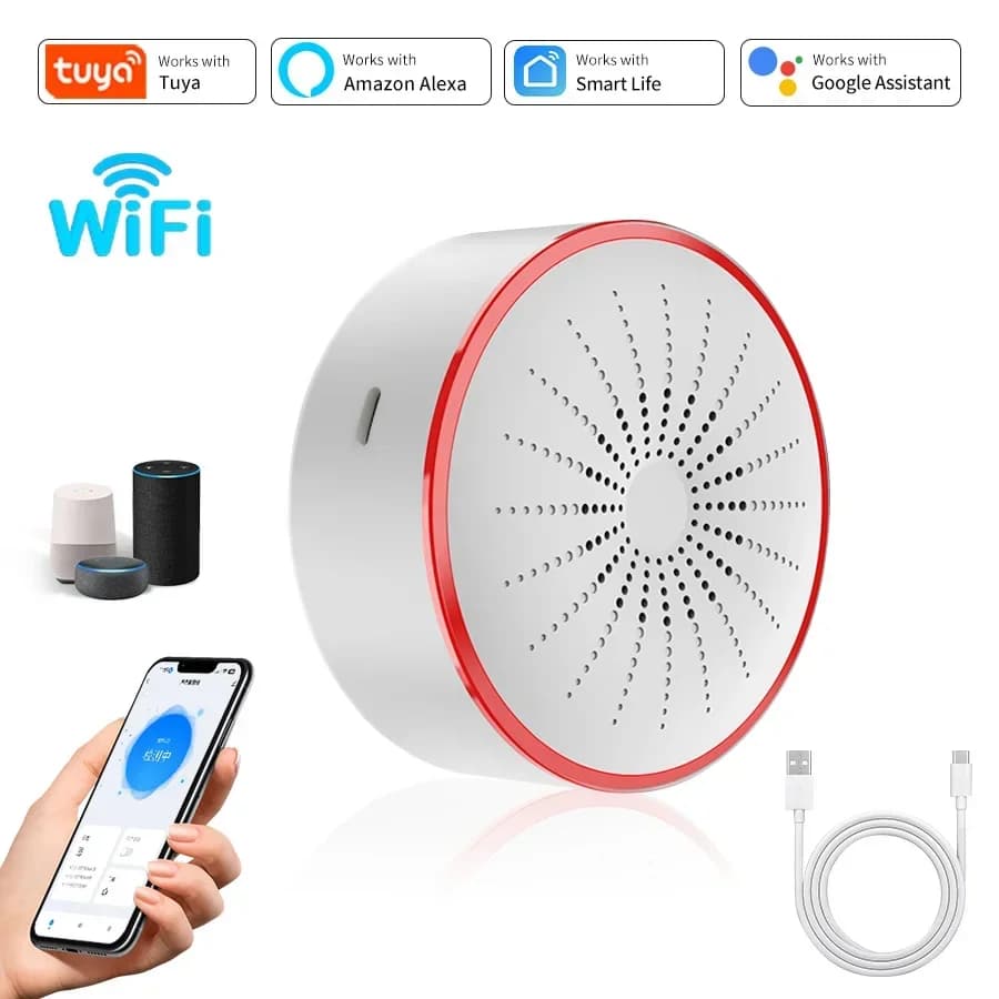 Tuya WiFi ZigBee alarme sirène capteur détecteur son et lumière alarme système de sécurité à domicil