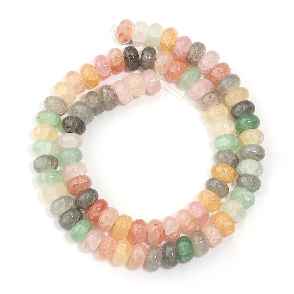1 chaîne 5x8mm perles de verre boulier coloré plat rond perles en vrac pour la fabrication de bijoux