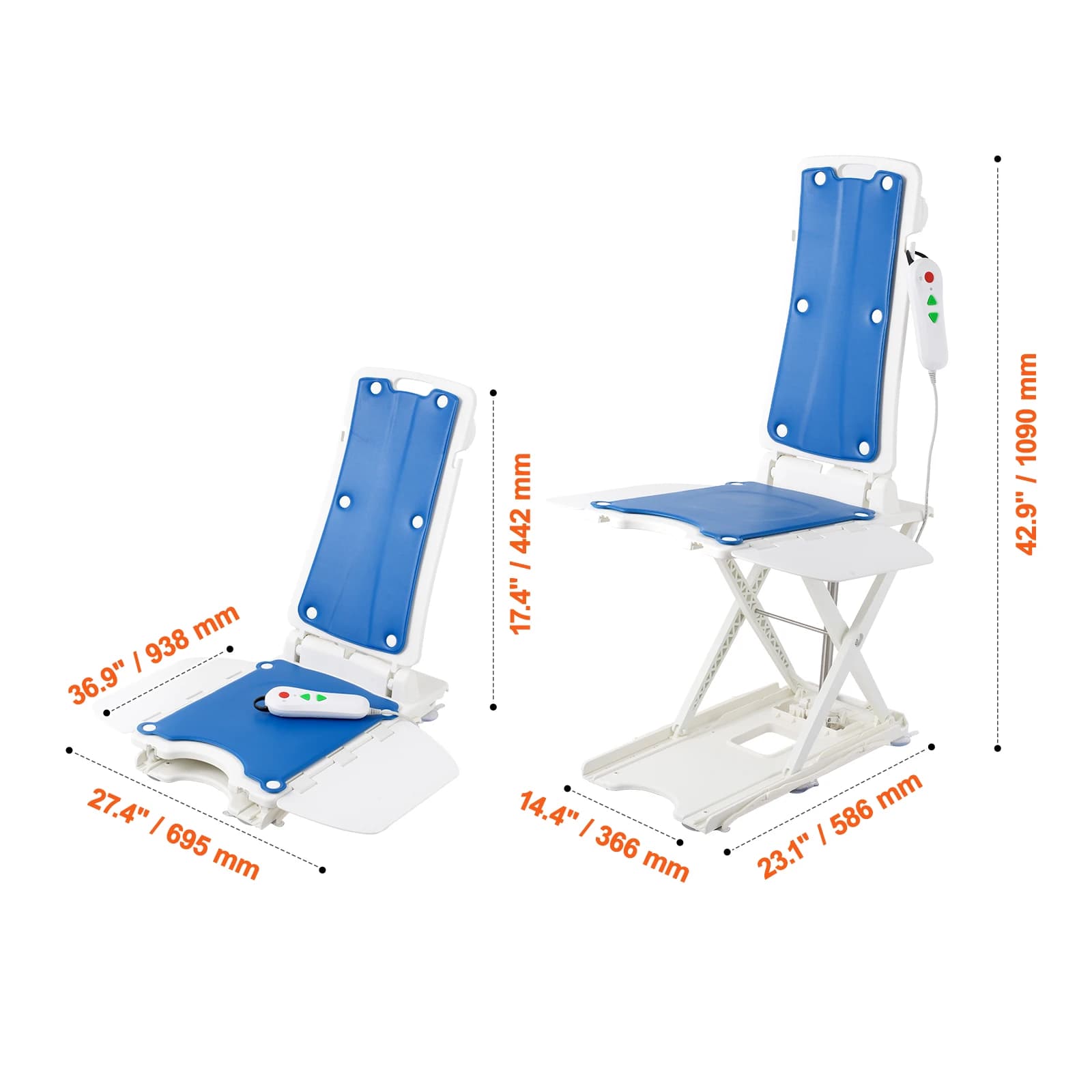 SucceBuy Dispositifs de levage de chaise électrique pour soulever les personnes âgées hors sol, haut