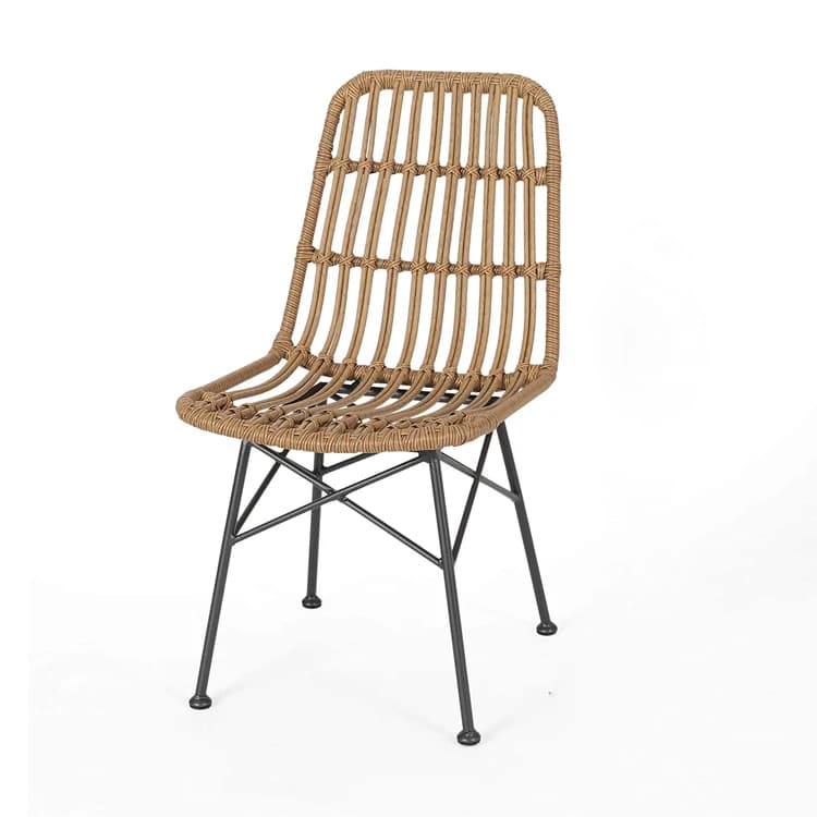 Balcon jardin salle à manger fauteuil tissé chaise en osier fer Pe rotin plastique vente en gros emp