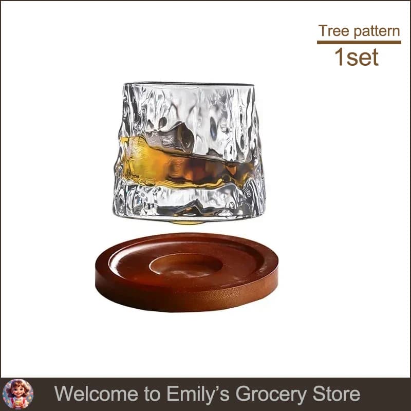 Verre à whisky rotatif avec Base en bois, fournitures de Bar créatives adaptées au roman, verre à vi