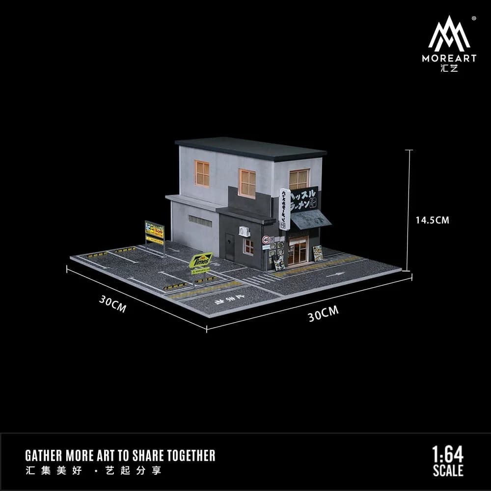 TimeMicro&MoreArt 1:64 scène d'affichage d'assemblage de panneau lumineux de Restaurant Curry japona