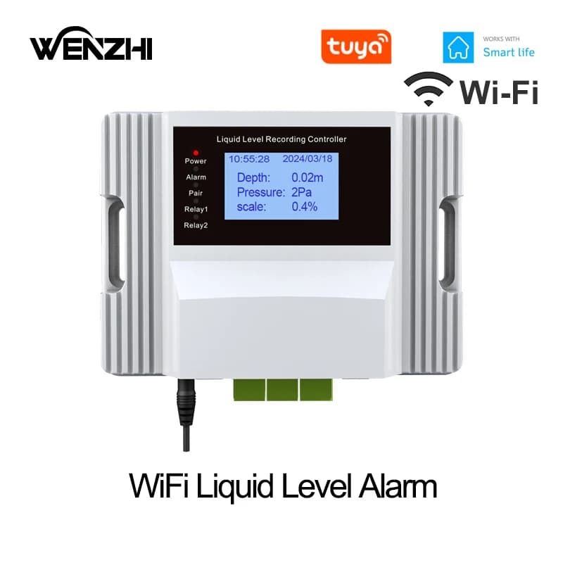 Capteur de niveau d'eau liquide WiFi Alarme Avertissement Fuite de piscine Détecteur flottant Applic