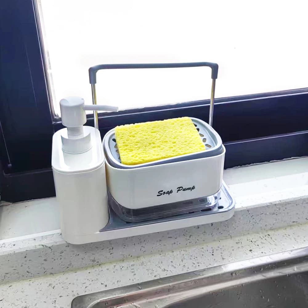 Distributeur de savon multifonctionnel pour cuisine, distributeur manuel de liquide vaisselle, distr