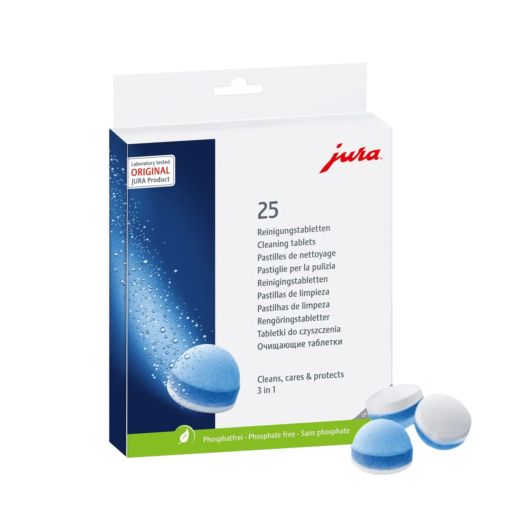 Comprimés de nettoyage triphasés Jura 25045 pour toutes les machines à expresso Jura et centres de c