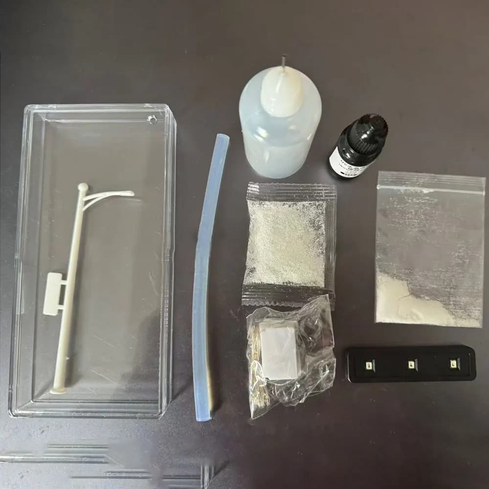 Nuit enneigée coulant petite veilleuse scène de neige réverbère Simulation de neige à la main bricol