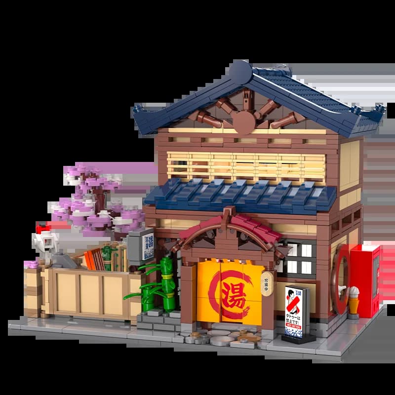 Cada LED ville japonaise rue vue briques boutique LED japonais cuit à la vapeur chignon maison Archi