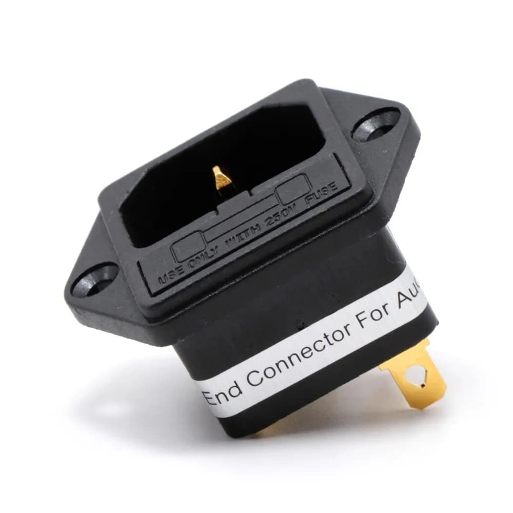 Monosaudio-Connecteur IEC fusionné, prise de courant en cuivre pur plaqué or, entrée IEC avec suppor