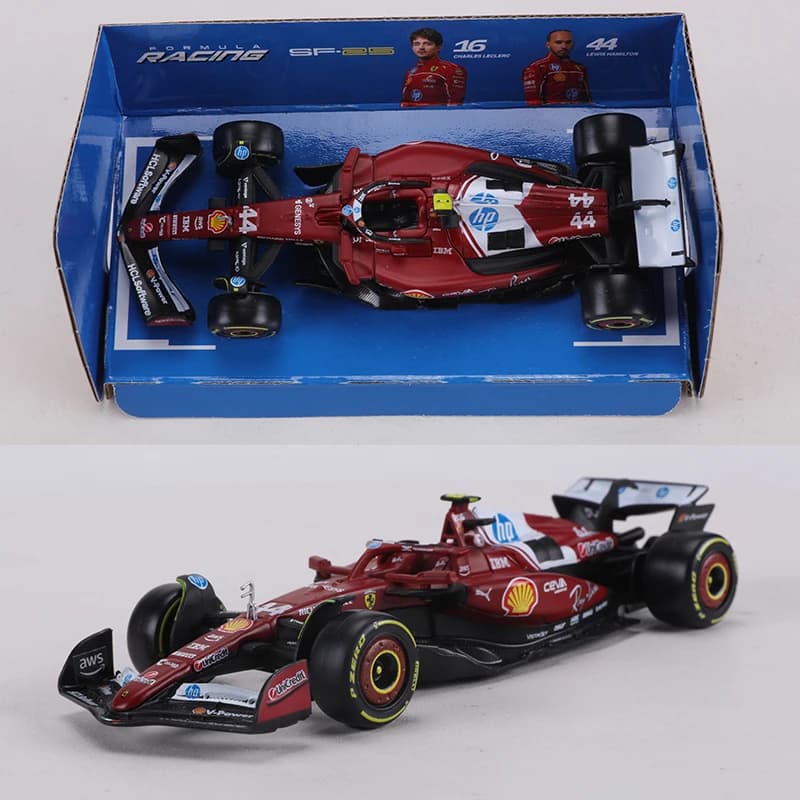 Burago 1:43 Ferrari F1 Formule 1 Voiture de course SF25 NO.16 C.Leclerc NO.44 L.Hamilton Modèle de v