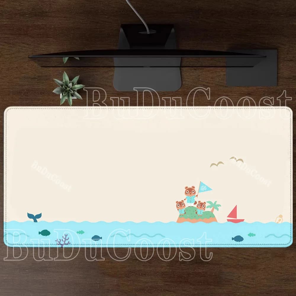 Animal Crossing Grand tapis de souris Kawaii antidérapant, accessoires de bureau mignons de dess