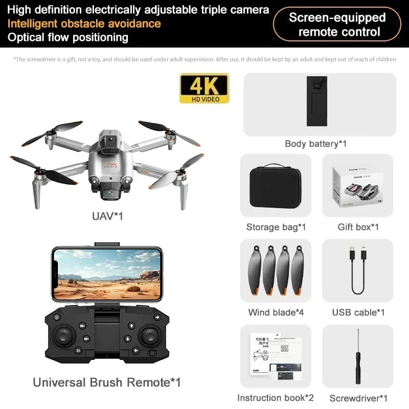 Nouveau drone avec caméra HD professionnelle 8K, drone quadricoptère M6 GPS, design portable, évitem