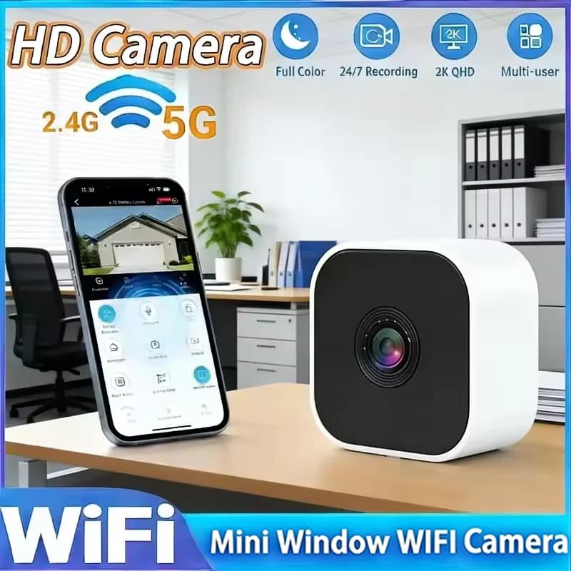 Mini caméra de fenêtre remplaçant les caméras extérieures, caméra WiFi 2,4/5 GHz, résolution 3MP, vi