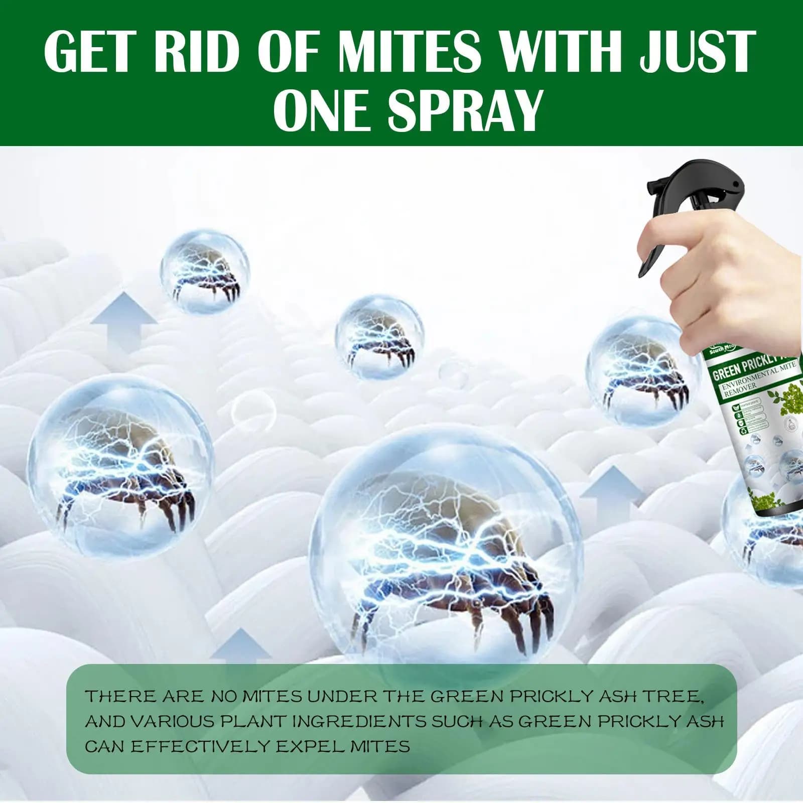 Spray anti-acariens pour meubles et tapis, punaises de lit naturelles et anti-poussière