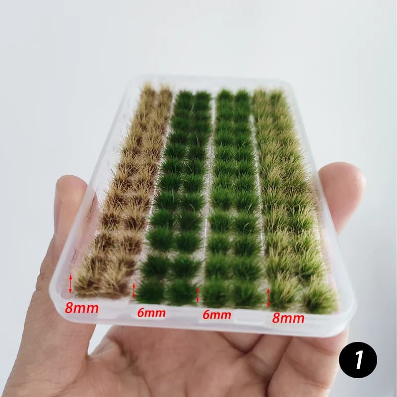 4 couleurs/104tufts modèle touffes d'herbe pour paysage Miniature, modèle de touffes d'herbe pour Pa