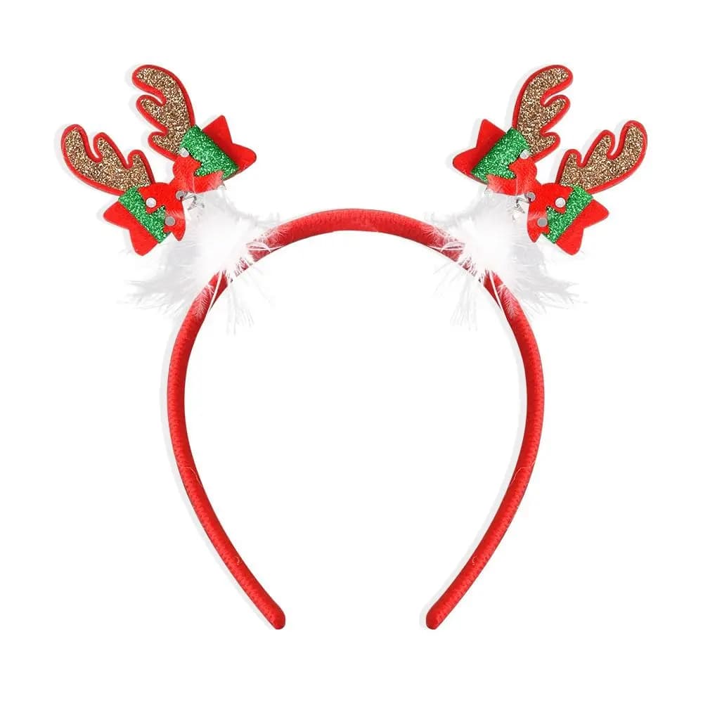 Serre-têtes de Noël mignons Bonhomme de neige Renne en feutre antidérapant, Cerceau à cheveux de Noë