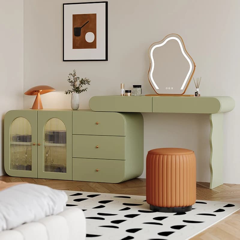 Coiffeuse de chambre à coucher légère, Design moderne, coiffeuse nordique esthétique, mignon, grand