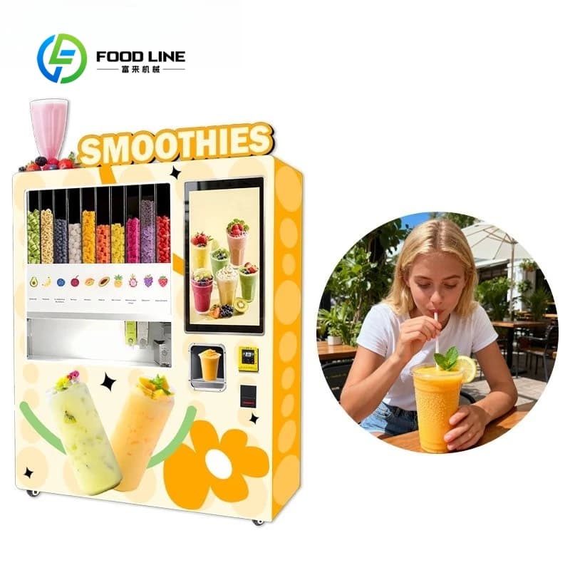 Distributeur Automatique Intelligent de Smoothies Frais – Conception Personnalisée pour Centres Comm