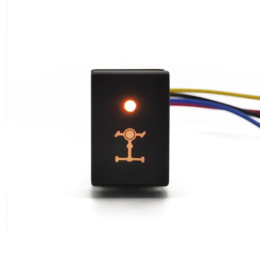 Voiture orange Led DRL antibrouillard phare projecteur diff verrouillage radar bouton de commutation